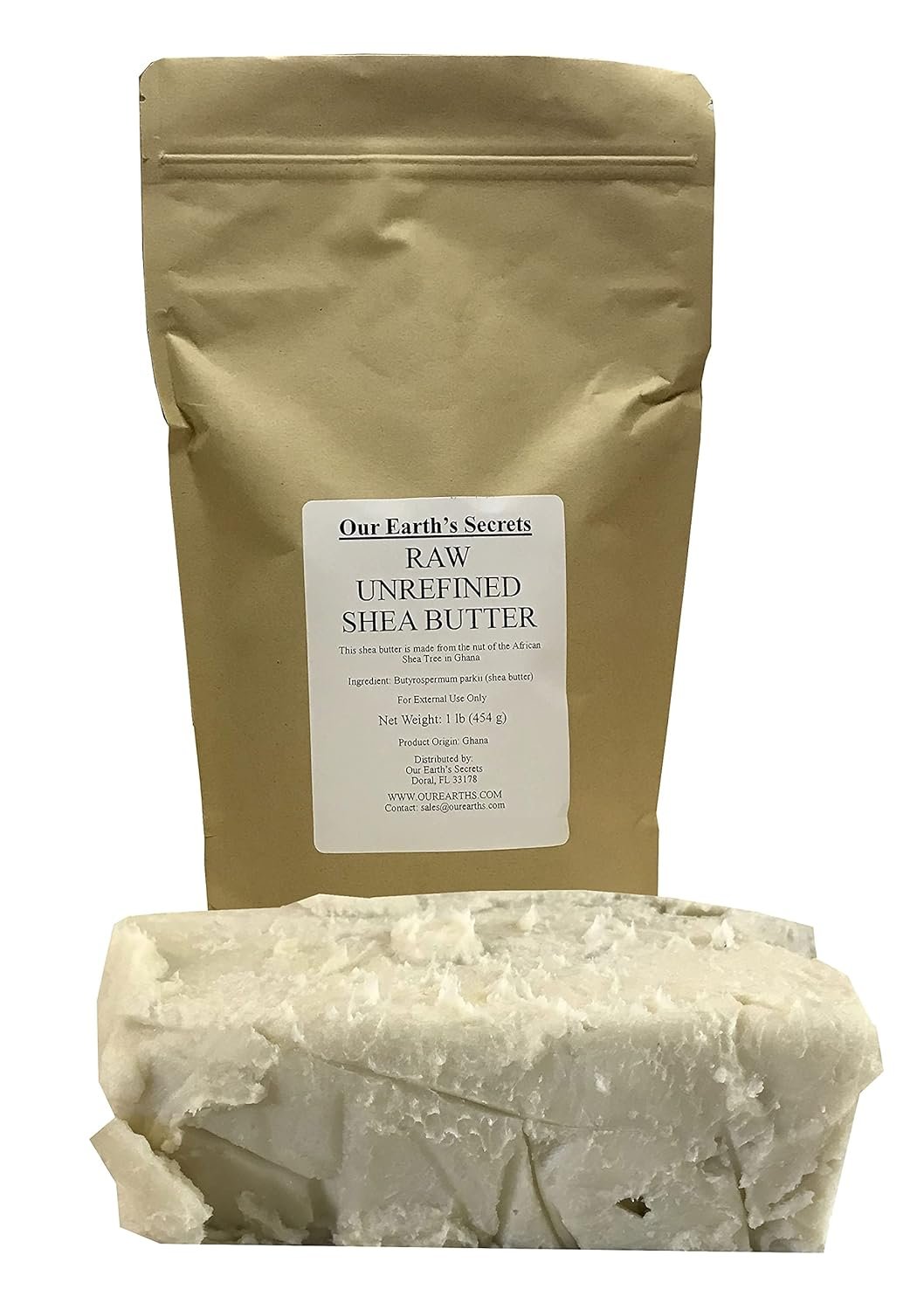 Our Earth's Secrets Ivory Raw Unrefined Shea Butter Top Grade, 1 Pound