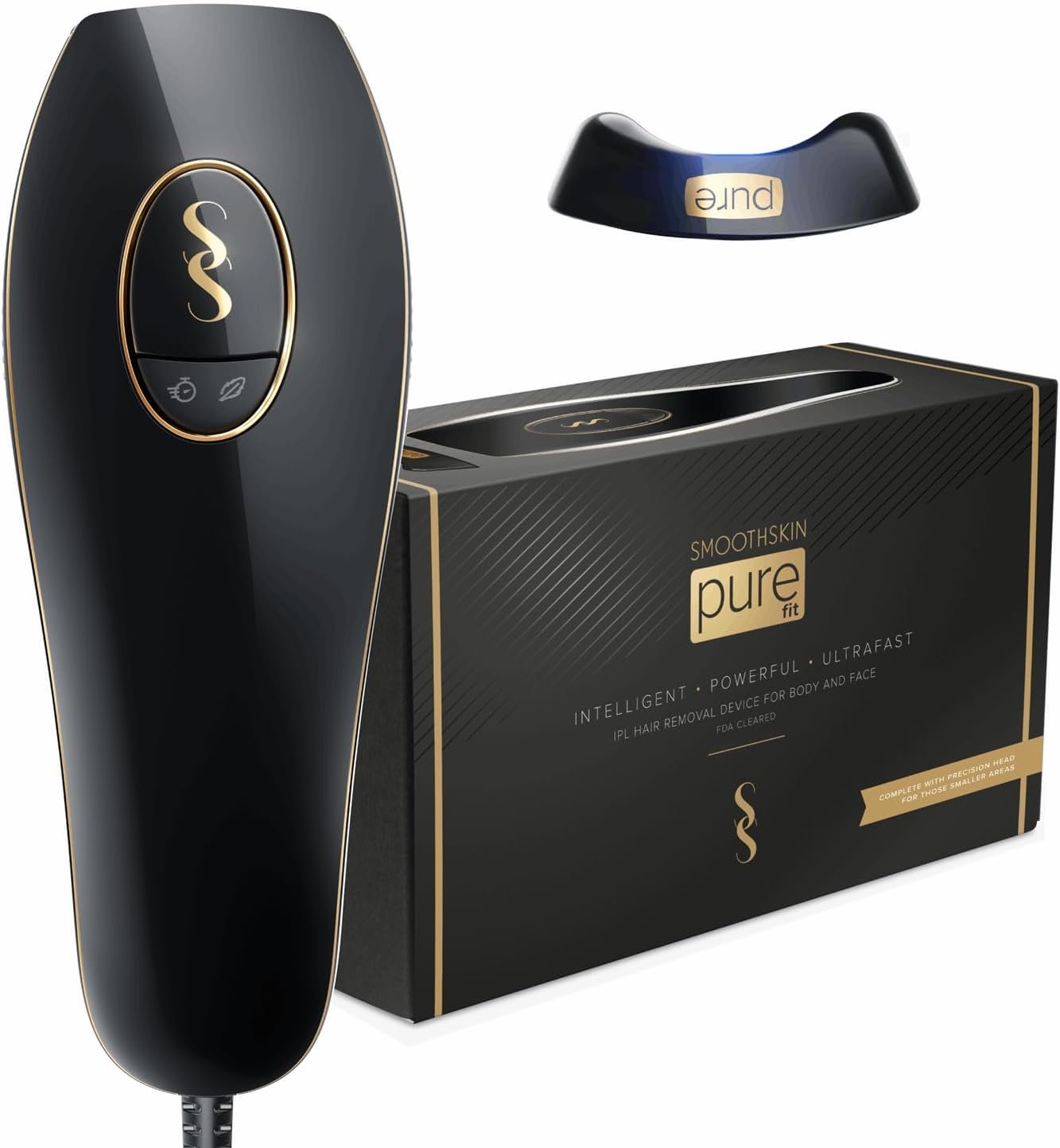 SmoothSkin Pure Fit IPL Hair Removal Device – At-Home Laser Hair Removal for Women & Men, Visible Results in 2 Weeks, Includes Precision Head, Safe for Face & Body, Long-Lasting Hair Reduction